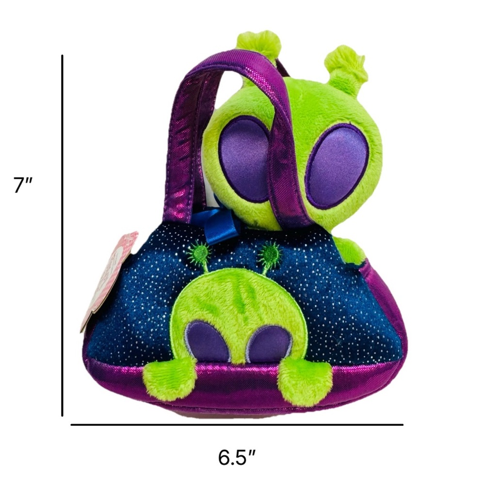 Pet Carrier Fancy Pals - Peek-A-Boo Alien 7” Soft Plush Toy Green NEW! - Picture 7 of 8